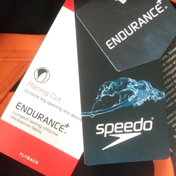 SPEEDO ORANGE FLYBACK RACING CUT PERFORMANCE ENDURANCE  SWIMSUIT SIZE SMALL NWT - Picture 11 of 11